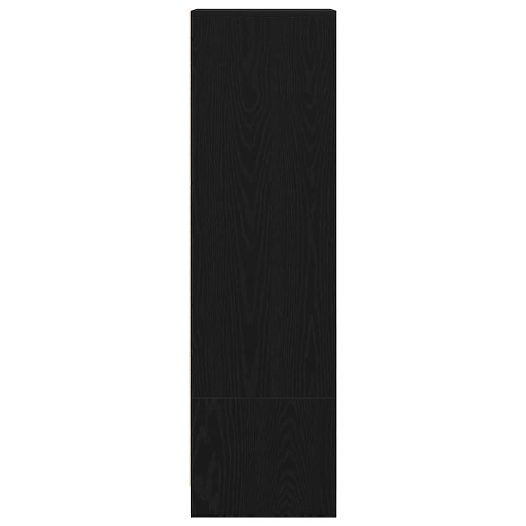 højskab 29,5x34x119,5 cm konstrueret træ sort egetræsfarve