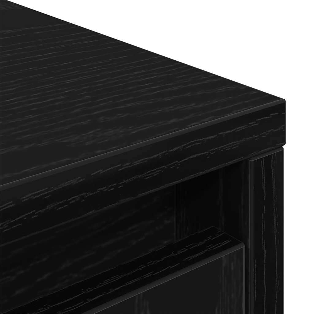 højskab 29,5x34x119,5 cm konstrueret træ sort egetræsfarve