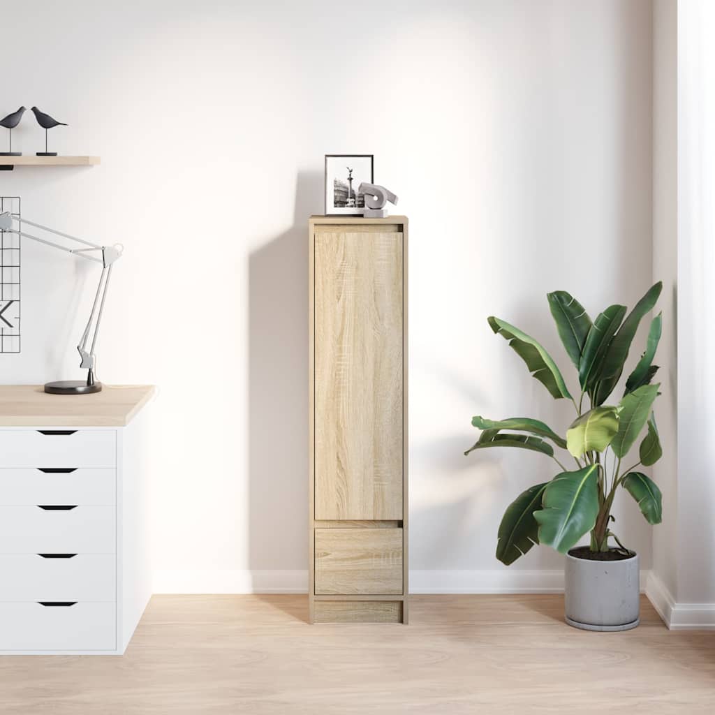 højskab 29,5x34x119,5 cm konstrueret træ sonoma-eg