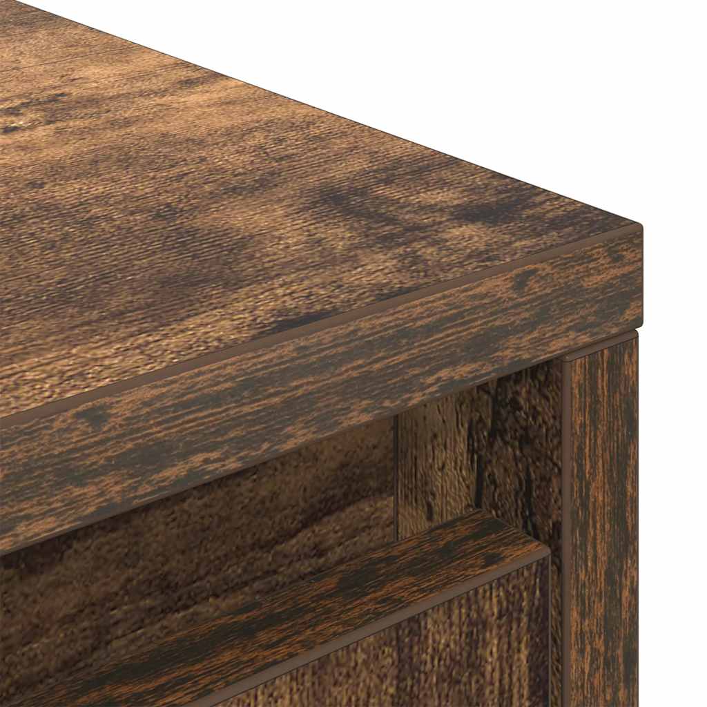 højskab 29,5x34x119,5 cm konstrueret træ røget egetræsfarve