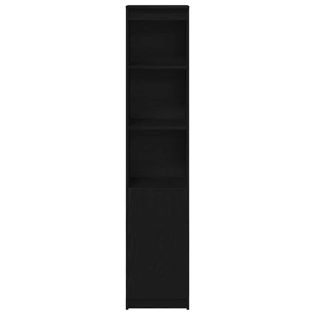 højskab 37,5x35x180 cm konstrueret træ sort egetræsfarve