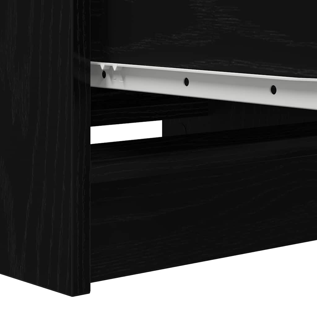 skænk 37,5x35x99 cm konstrueret træ sort egetræsfarve