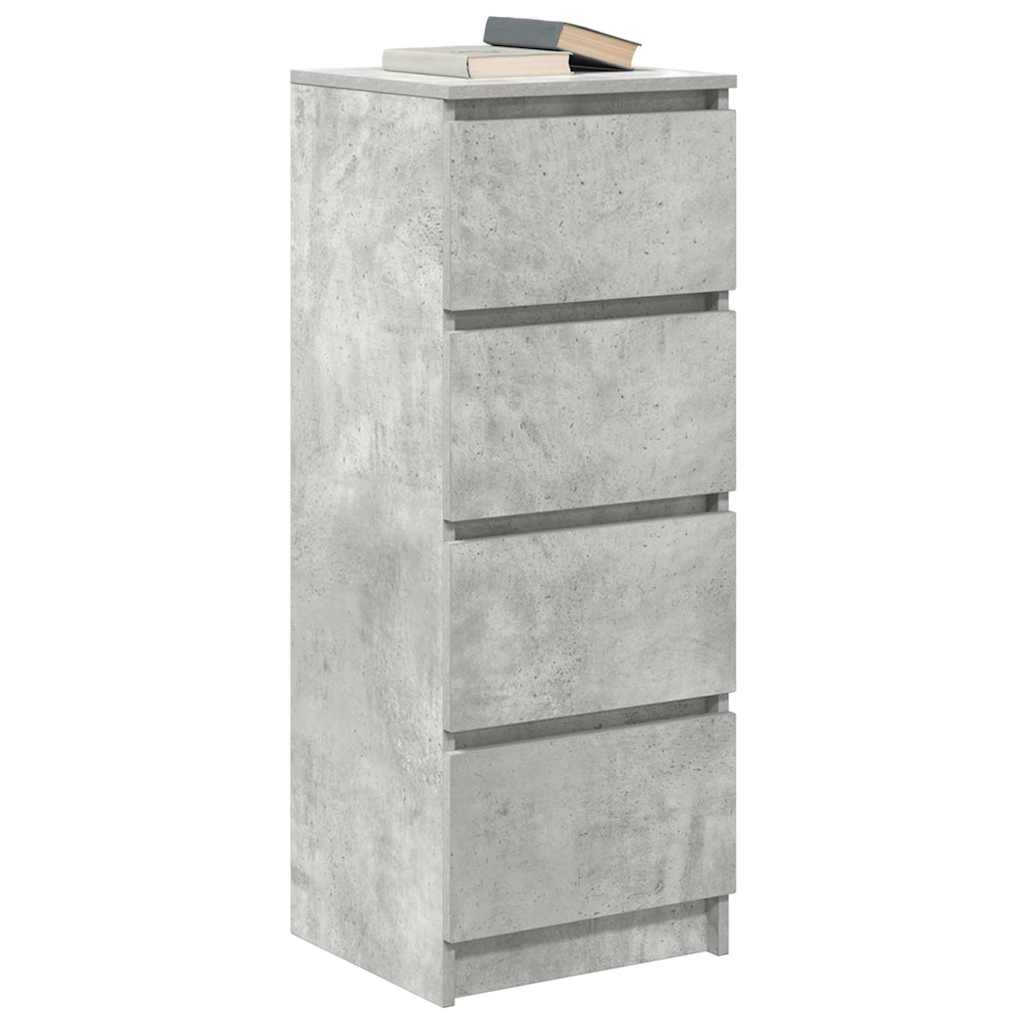 skænk 37,5x35x99 cm konstrueret træ betongrå