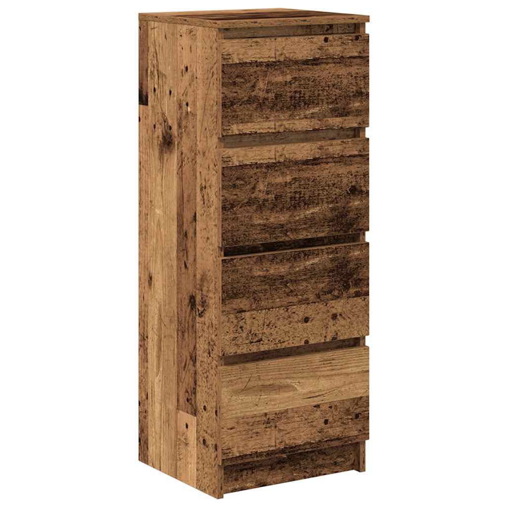 skænk 37,5x35x99 cm konstrueret træ antikt træ