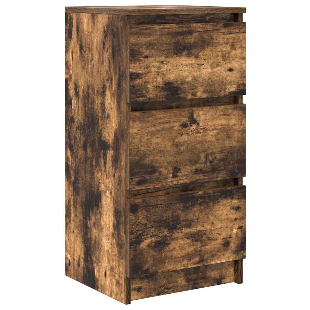 skænk 37,5x35x76 cm konstrueret træ røget egetræsfarve