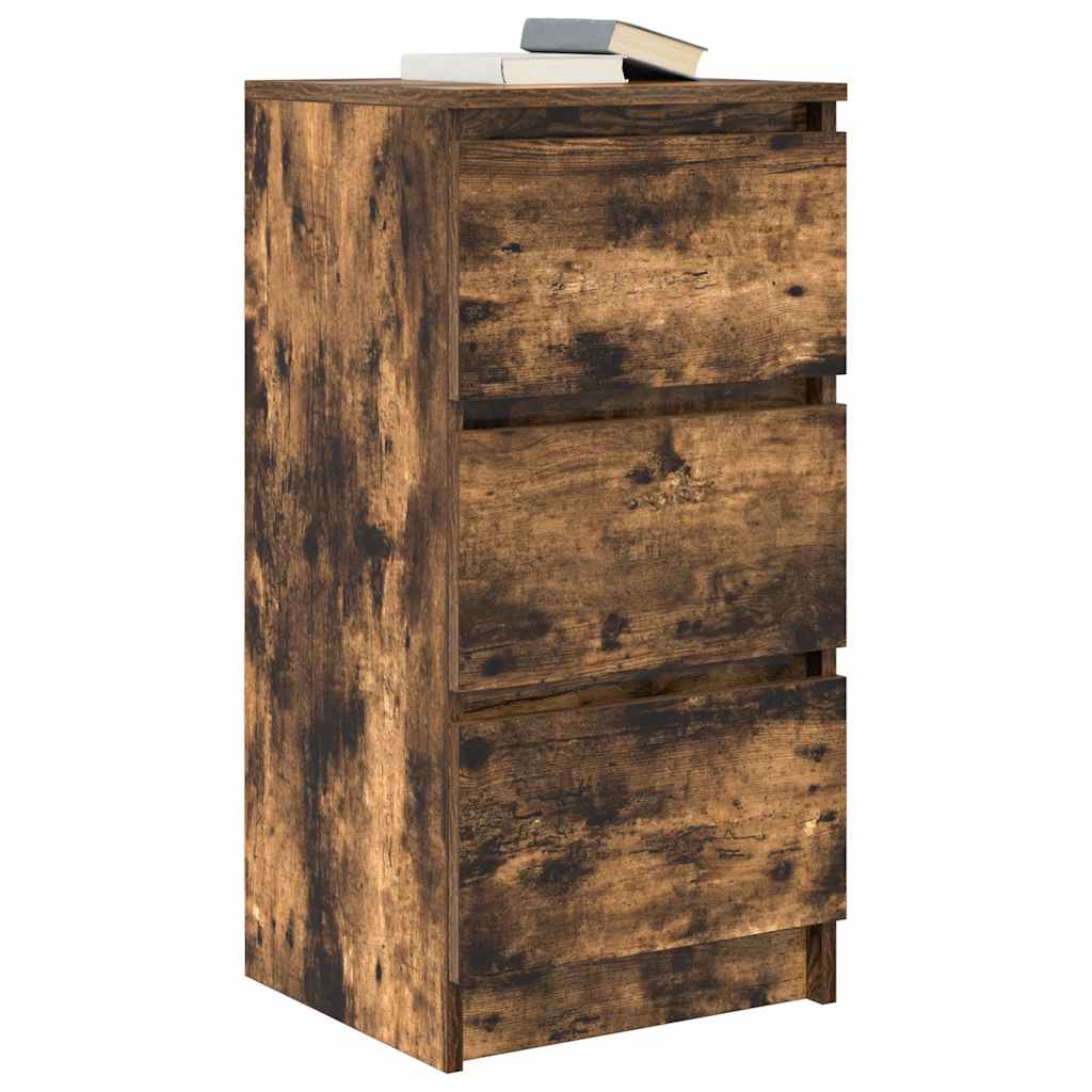 skænk 37,5x35x76 cm konstrueret træ røget egetræsfarve