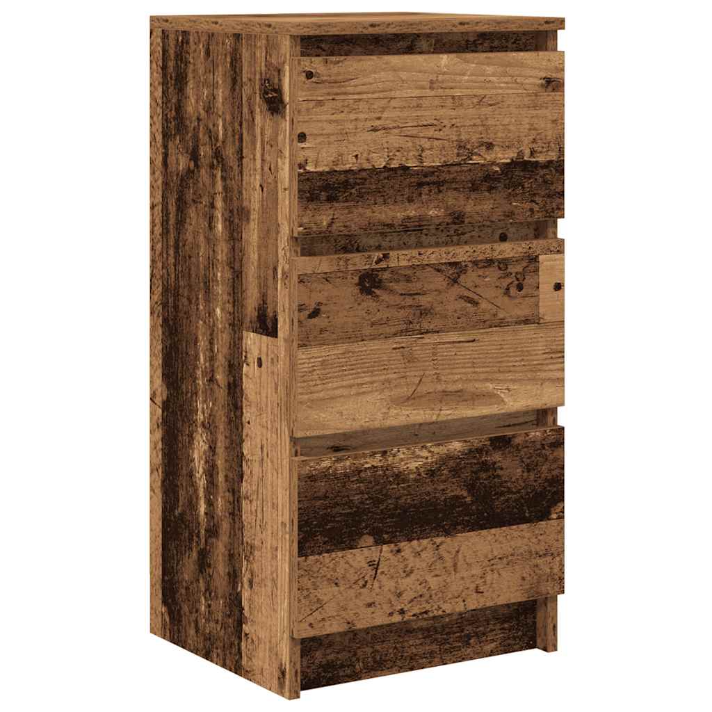 skænk 37,5x35x76 cm konstrueret træ antikt træ