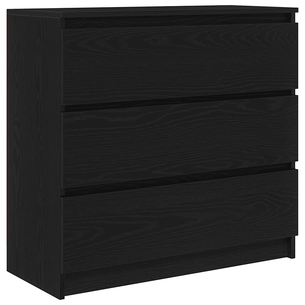 skænk 80x35x76 cm konstrueret træ sort egetræsfarve