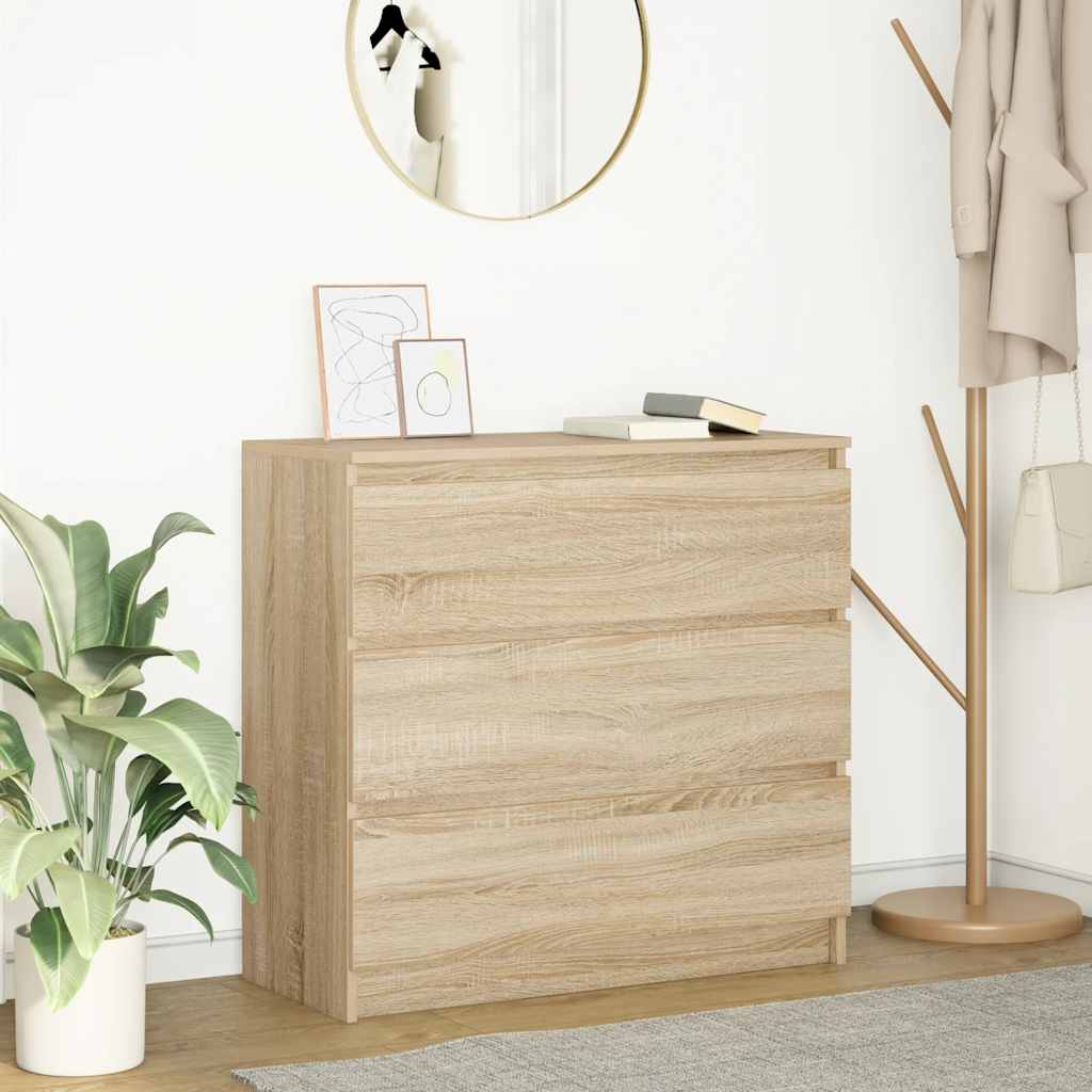 skænk 80x35x76 cm konstrueret træ sonoma-eg