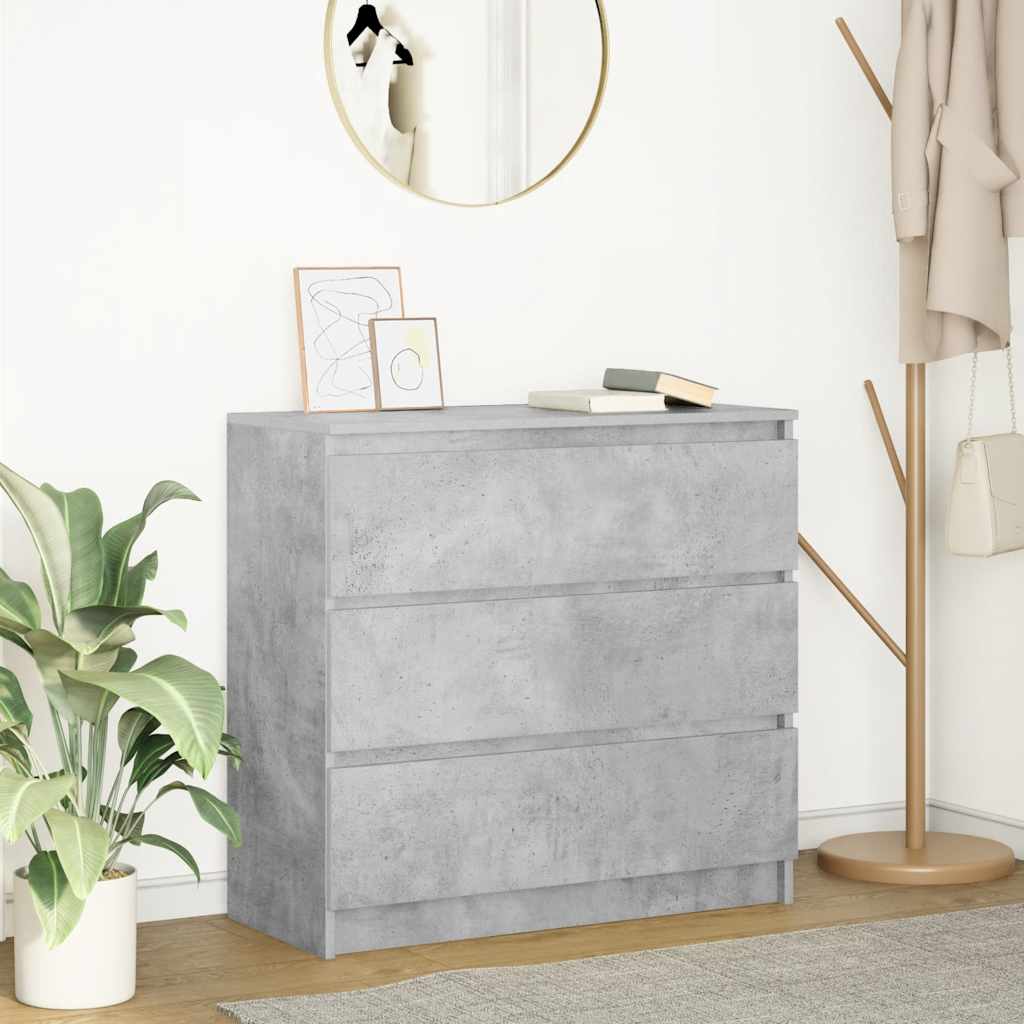 skænk 80x35x76 cm konstrueret træ betongrå