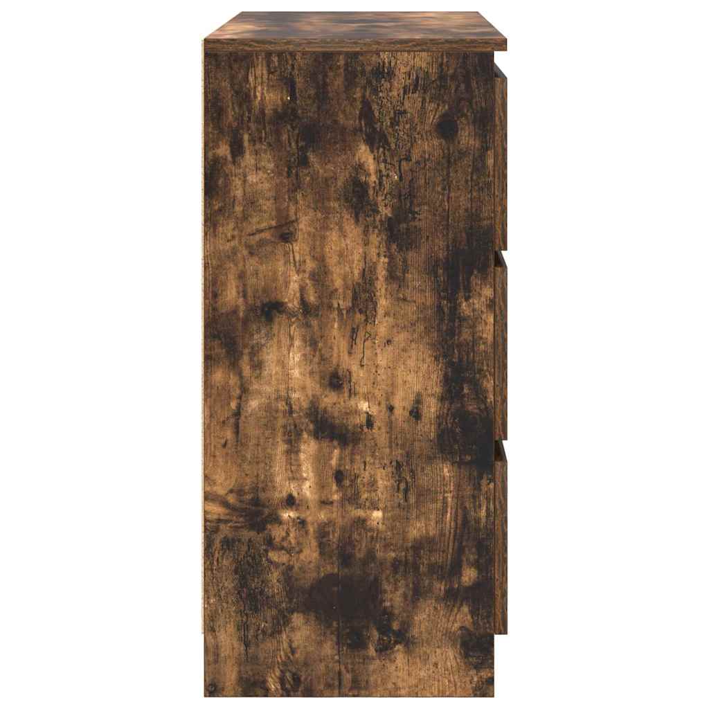 skænk 80x35x76 cm konstrueret træ røget egetræsfarve