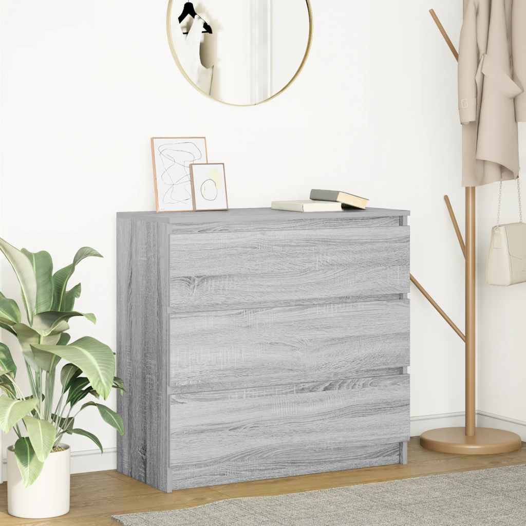 skænk 80x35x76 cm konstrueret træ grå sonoma-eg
