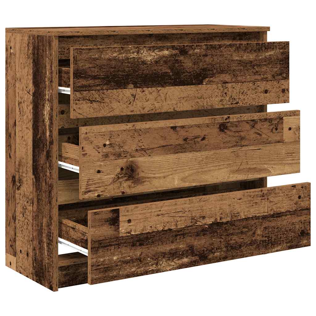 skænk 80x35x76 cm konstrueret træ antikt træ
