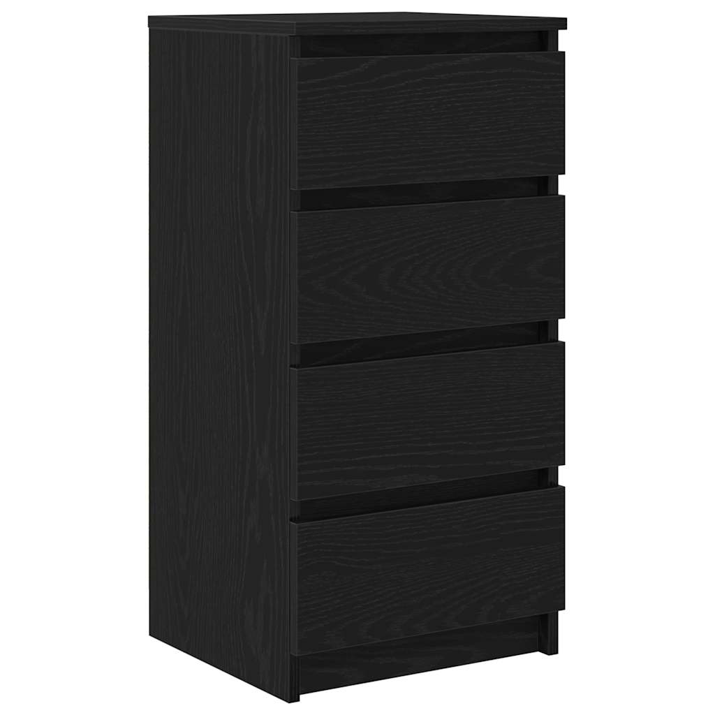 skænk 37,5x35x76 cm konstrueret træ sort egetræsfarve