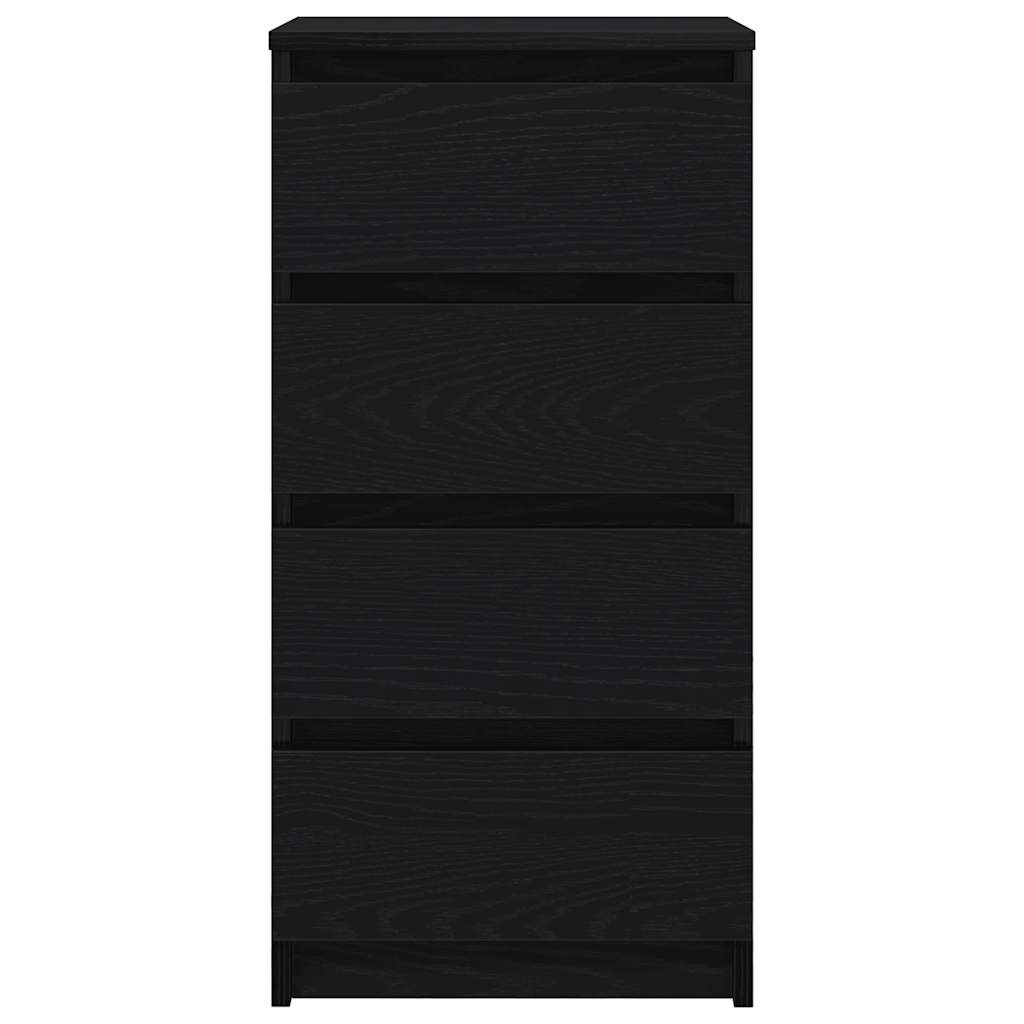 skænk 37,5x35x76 cm konstrueret træ sort egetræsfarve