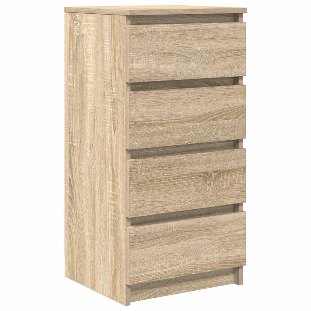 skænk 37,5x35x76 cm konstrueret træ røget egetræsfarve