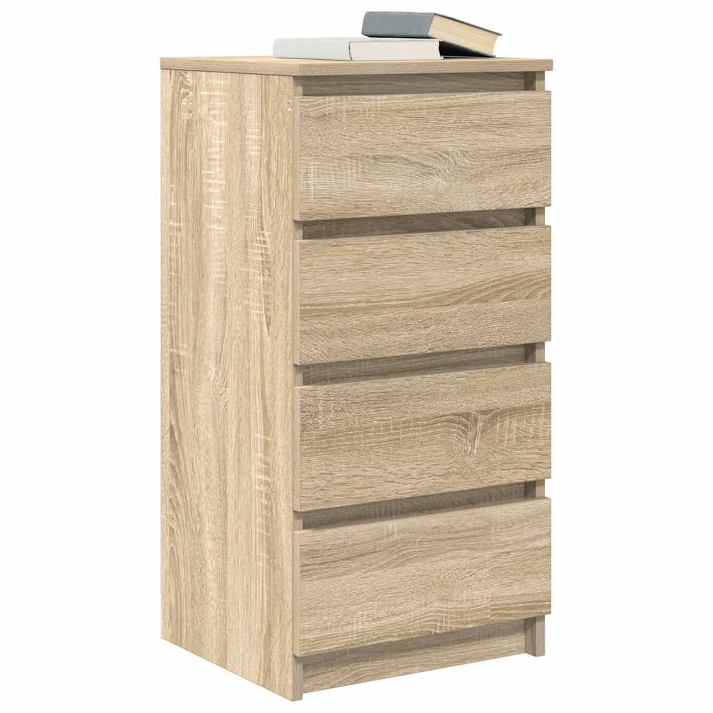 skænk 37,5x35x76 cm konstrueret træ røget egetræsfarve