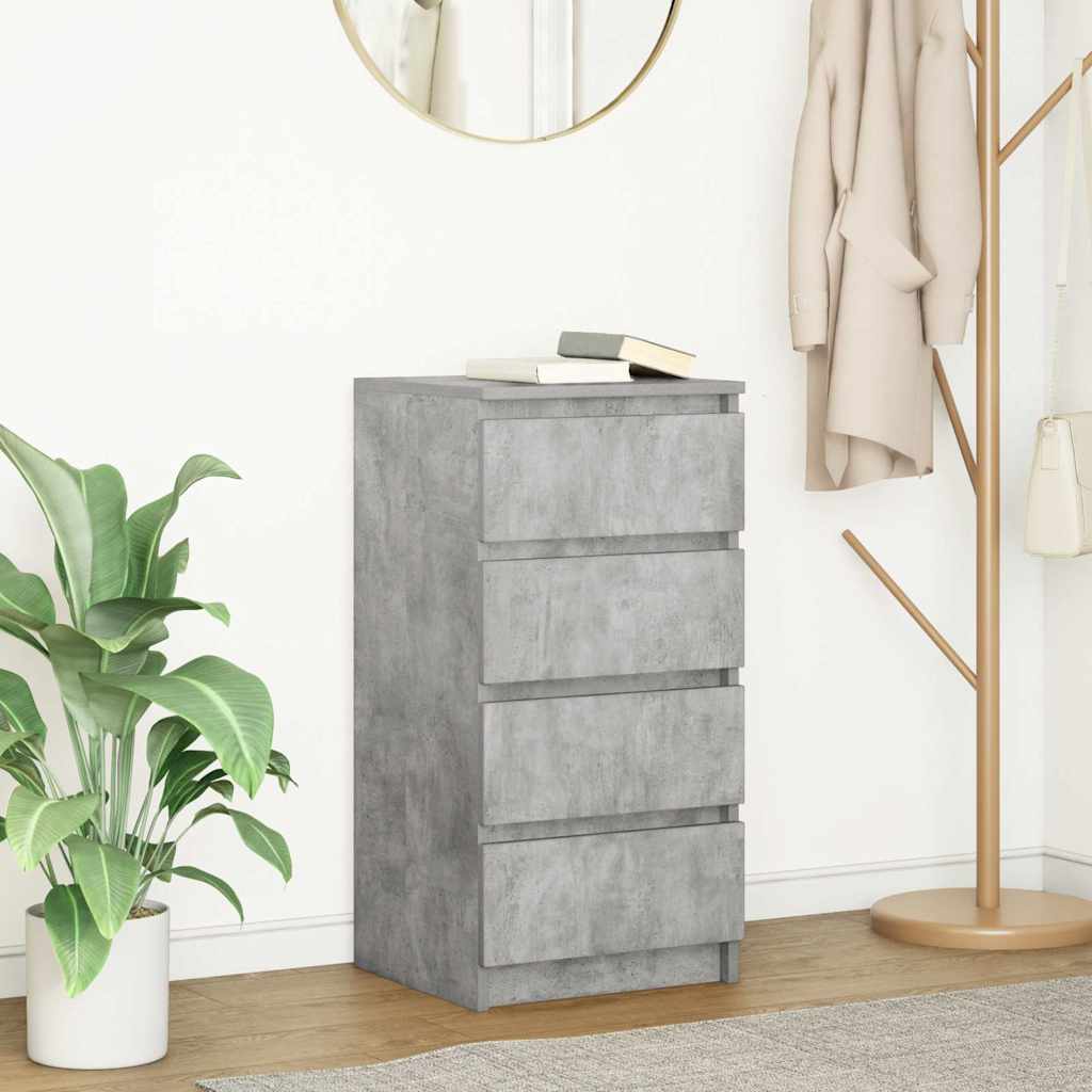 skænk 37,5x35x76 cm konstrueret træ betongrå