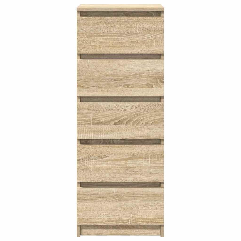 skænk med skuffer 37,5x35x99 cm konstrueret træ sonoma-eg