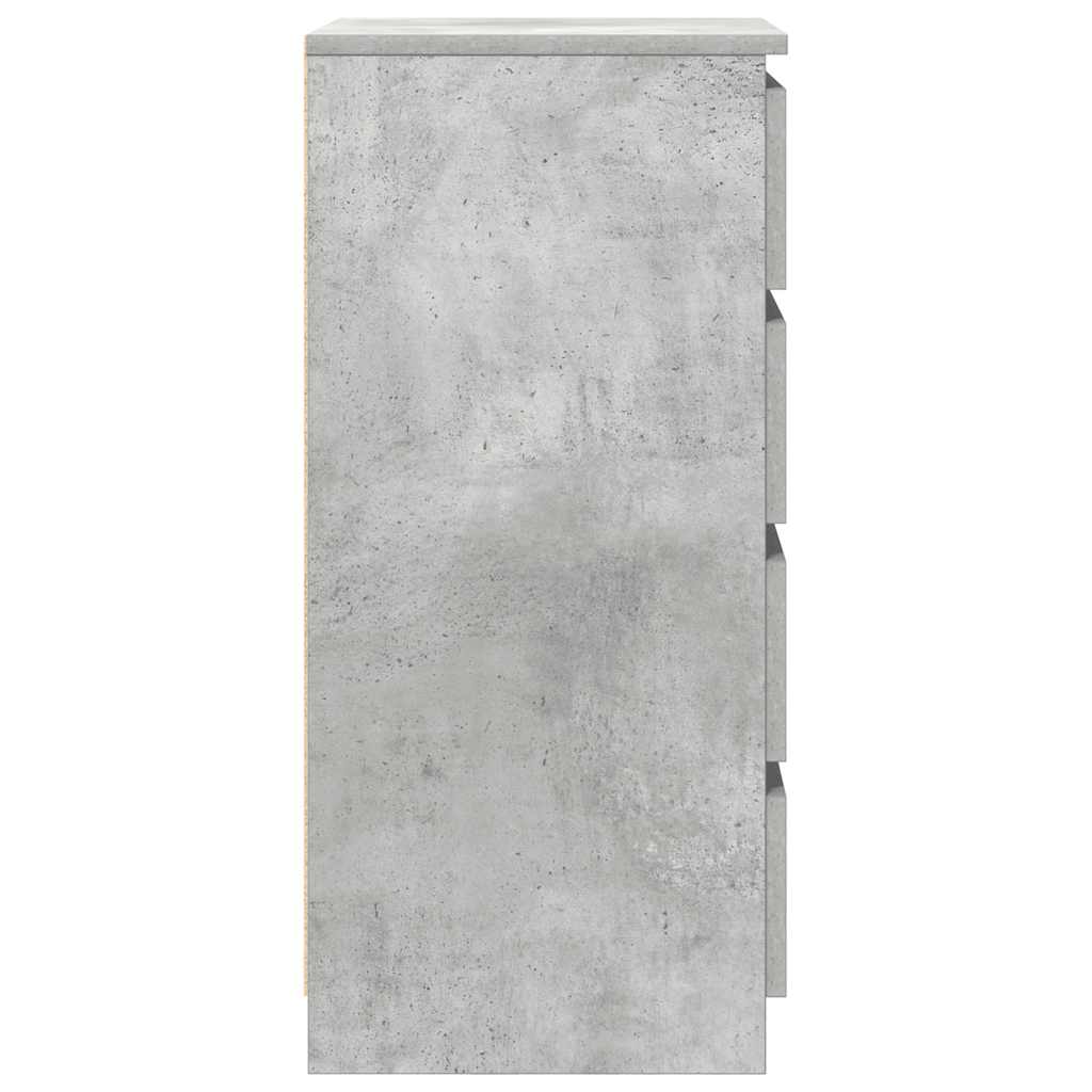 skænk med skuffer 37,5x35x99 cm konstrueret træ betongrå