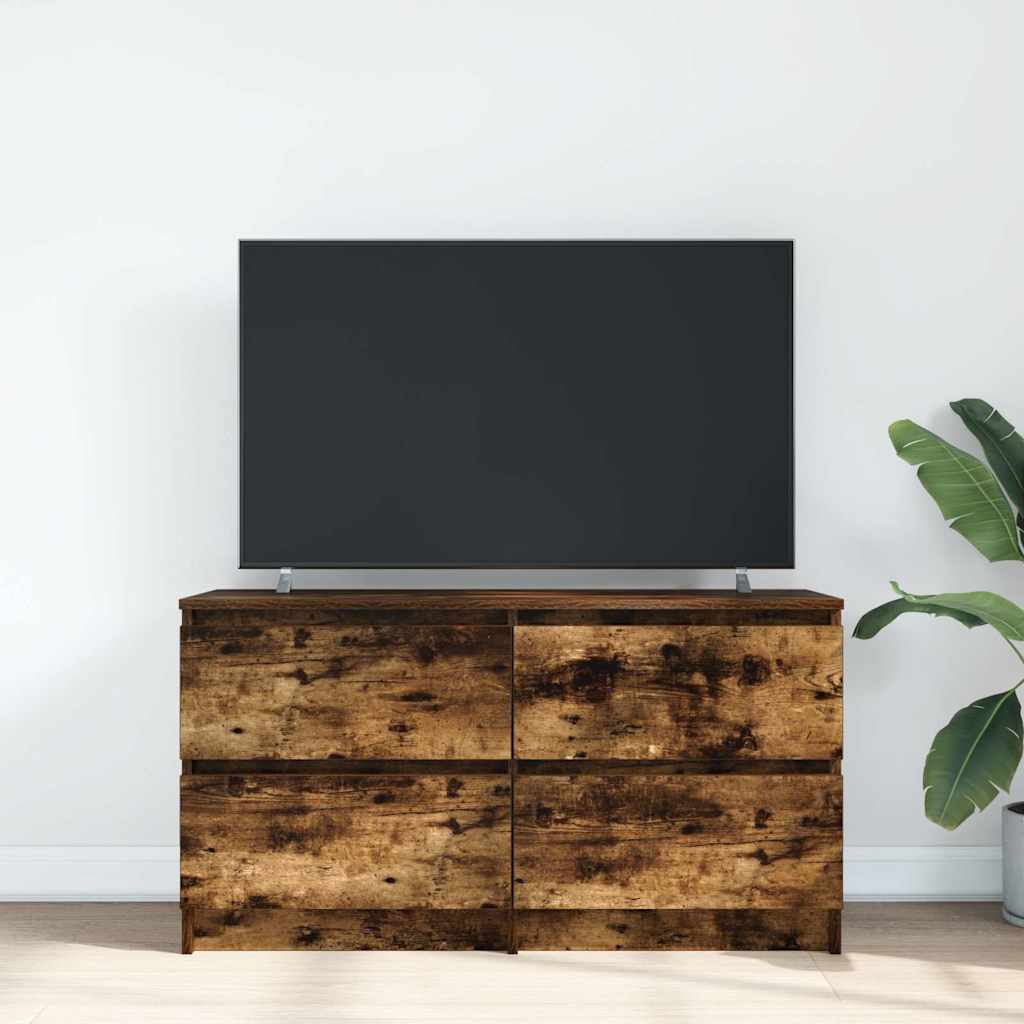 tv-bord 100x35x54 cm konstrueret træ røget egetræsfarve