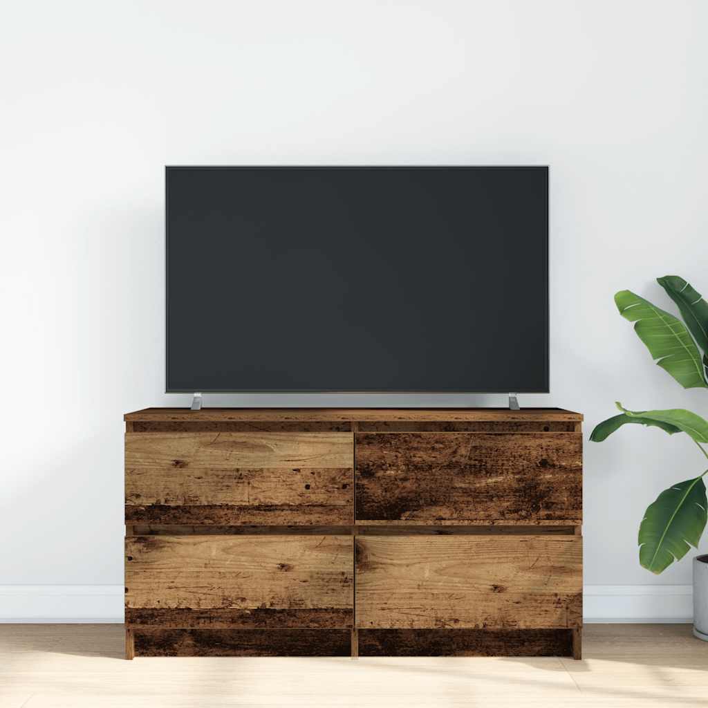 tv-bord 100x35x54 cm konstrueret træ antikt trælook