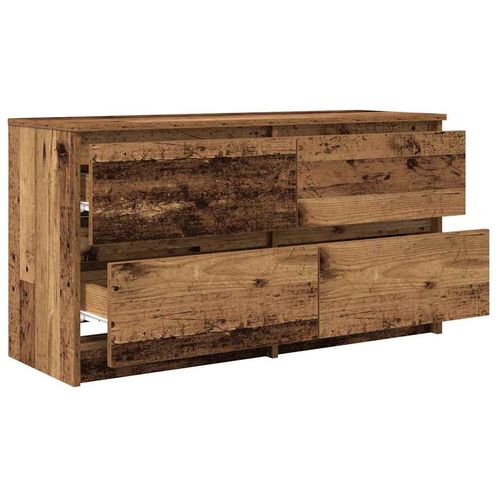 tv-bord 100x35x54 cm konstrueret træ antikt trælook