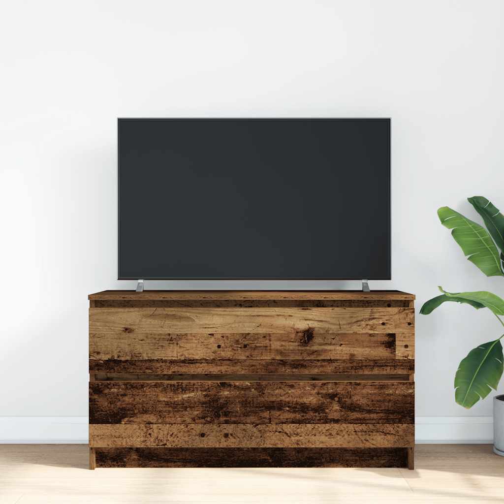 tv-bord 100x35x54 cm konstrueret træ antikt trælook