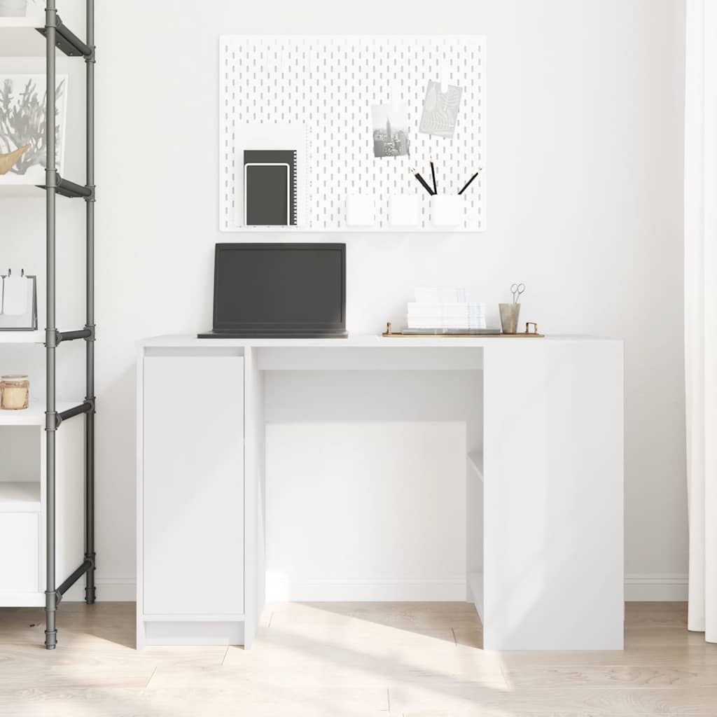 skrivebord 120x42x76 cm konstrueret træ hvid
