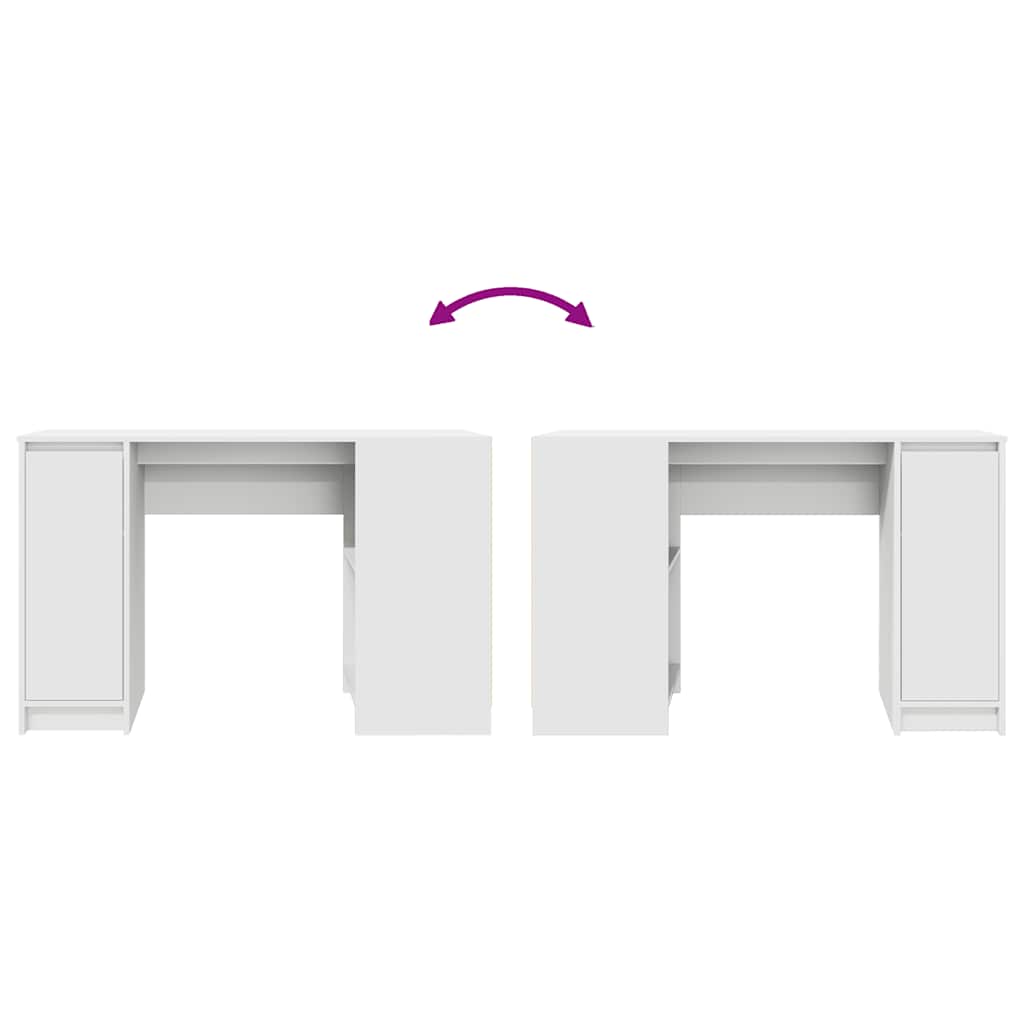 skrivebord 120x42x76 cm konstrueret træ hvid