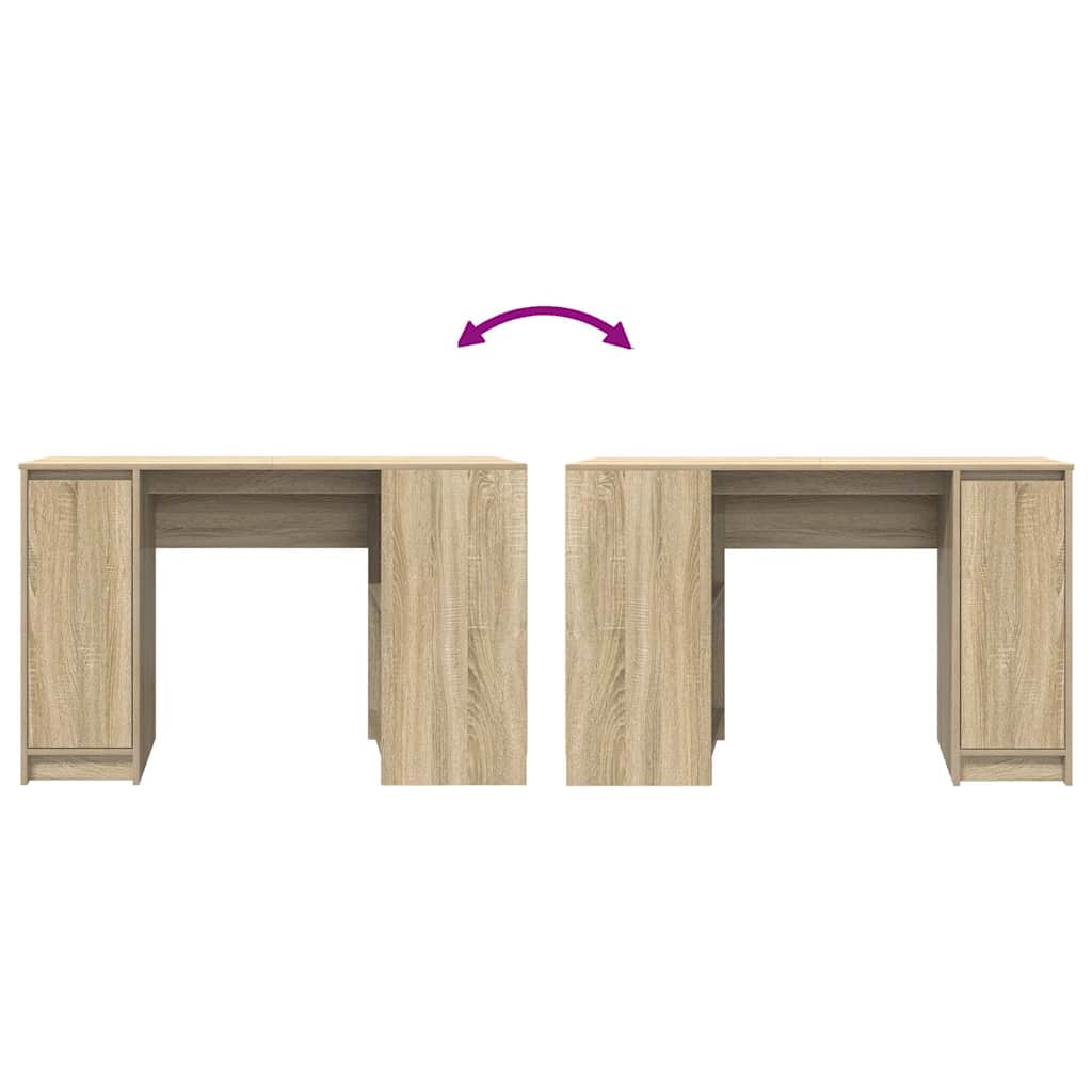 skrivebord 120x42x76 cm konstrueret træ sonoma-eg