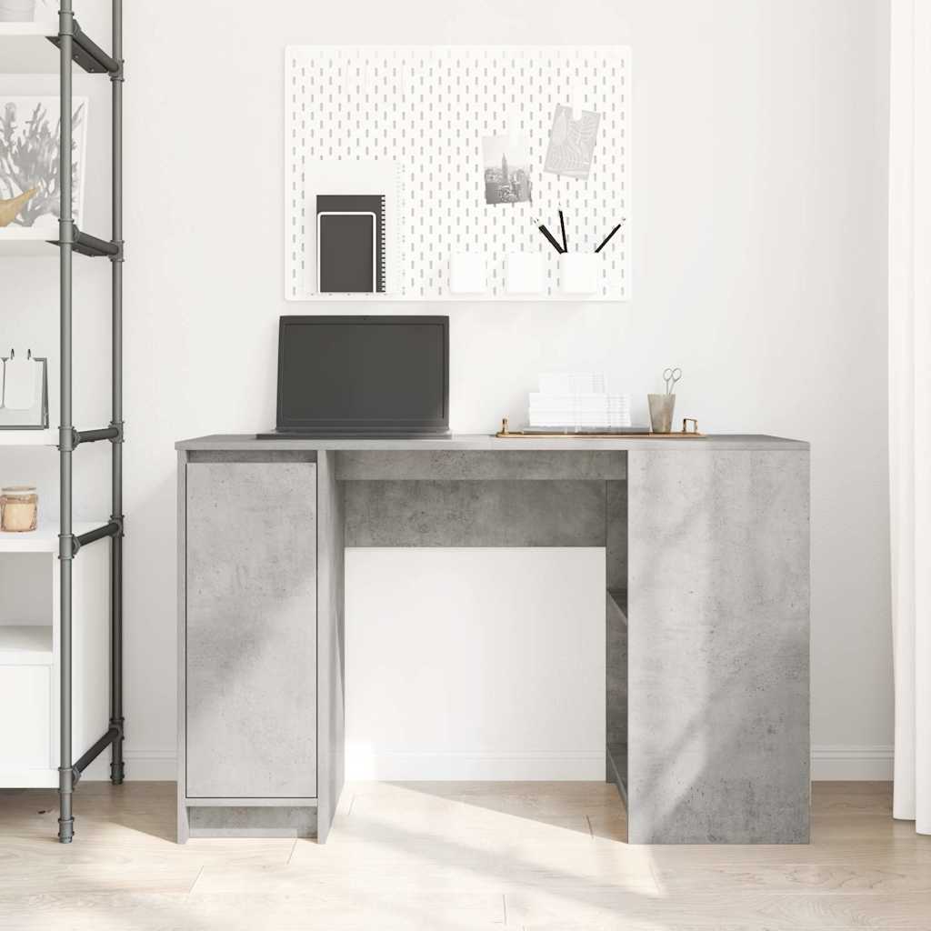 skrivebord 120x42x76 cm konstrueret træ betongrå