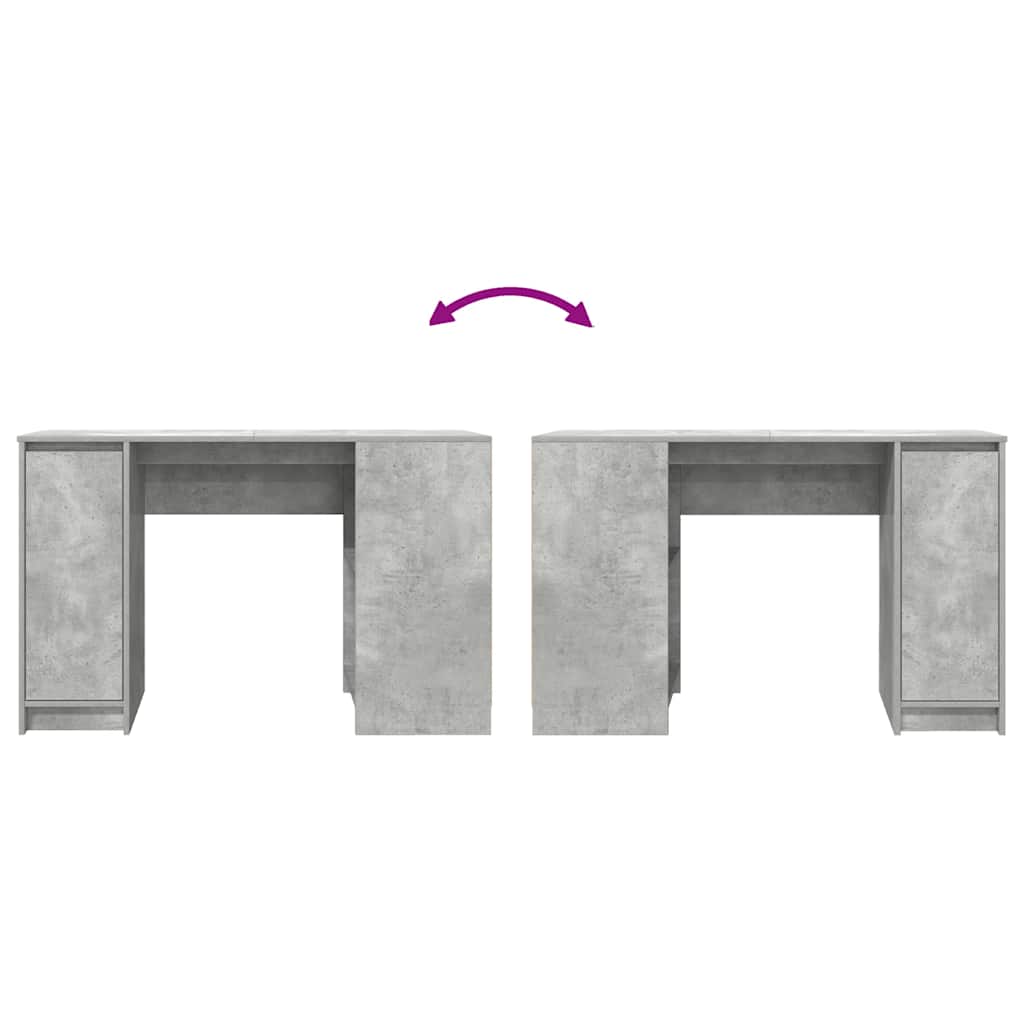 skrivebord 120x42x76 cm konstrueret træ betongrå