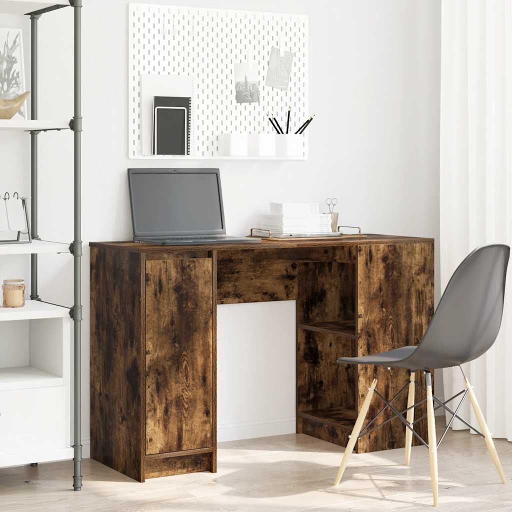 skrivebord 120x42x76 cm konstrueret træ røget egetræsfarve