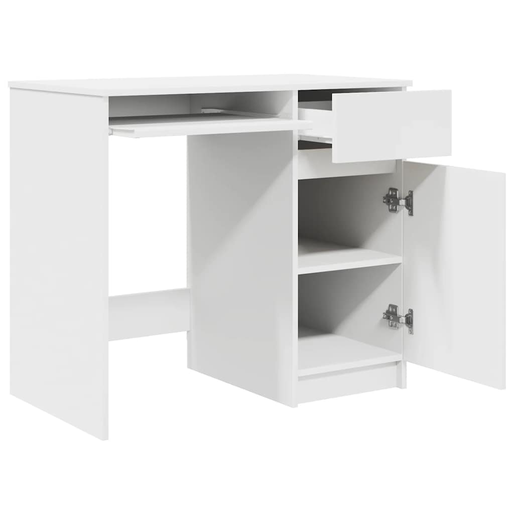 skrivebord 86x49x76 cm konstrueret træ hvid