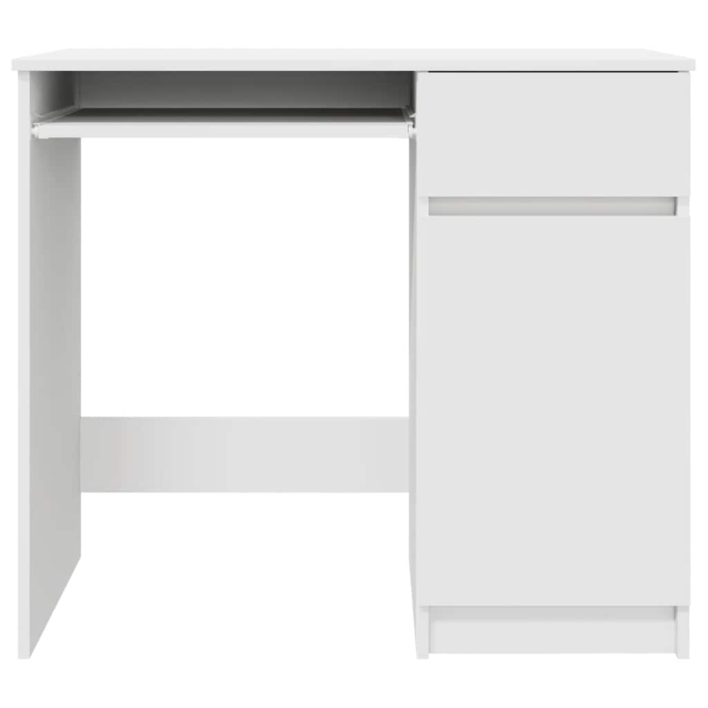 skrivebord 86x49x76 cm konstrueret træ hvid