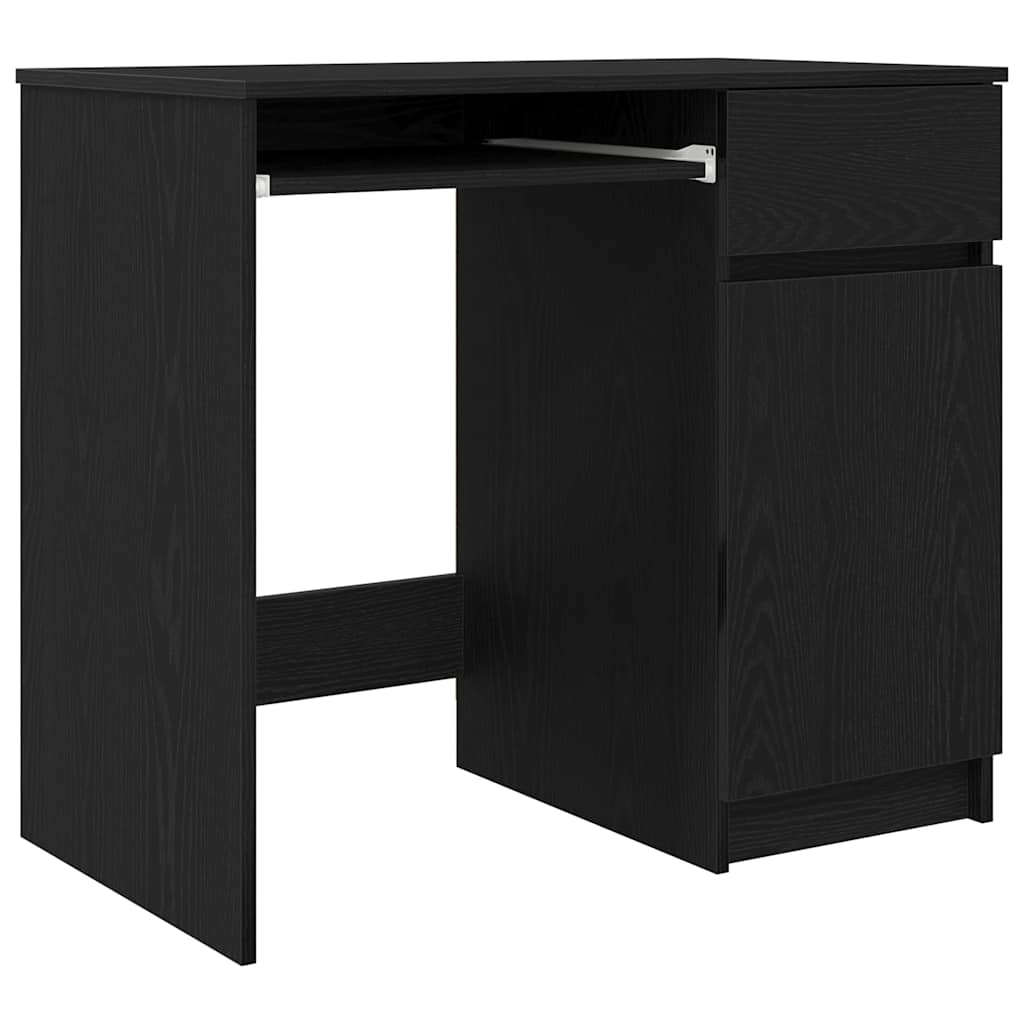 skrivebord 86x49x76 cm konstrueret træ sort-eg