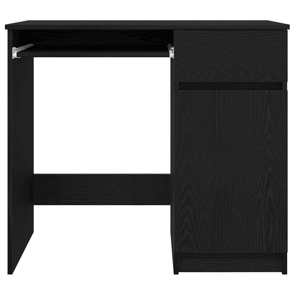 skrivebord 86x49x76 cm konstrueret træ sort-eg