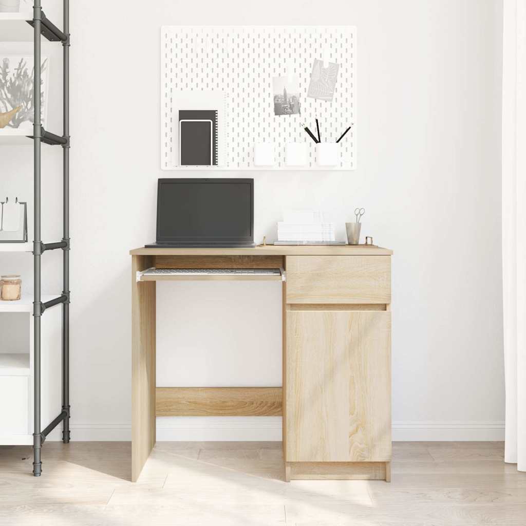 skrivebord 86x49x76 cm konstrueret træ sonoma-eg