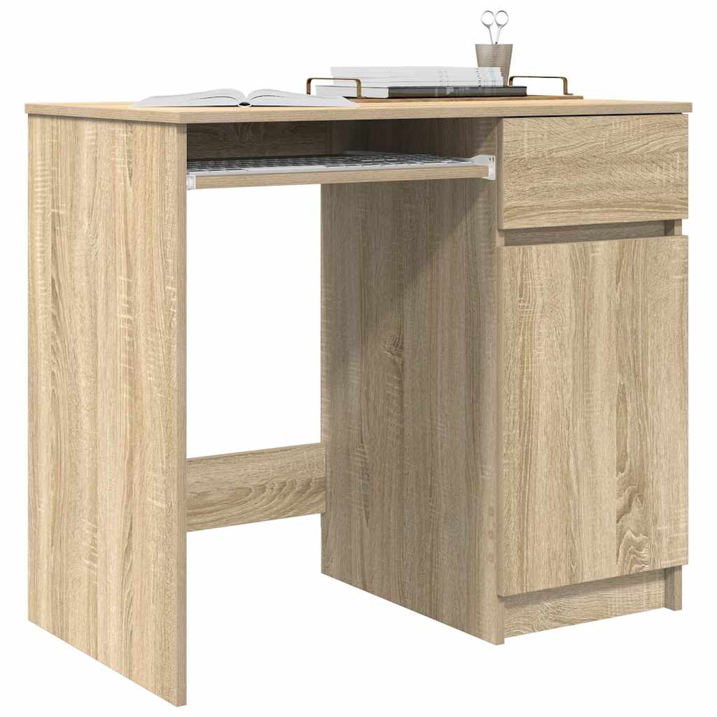 skrivebord 86x49x76 cm konstrueret træ sonoma-eg