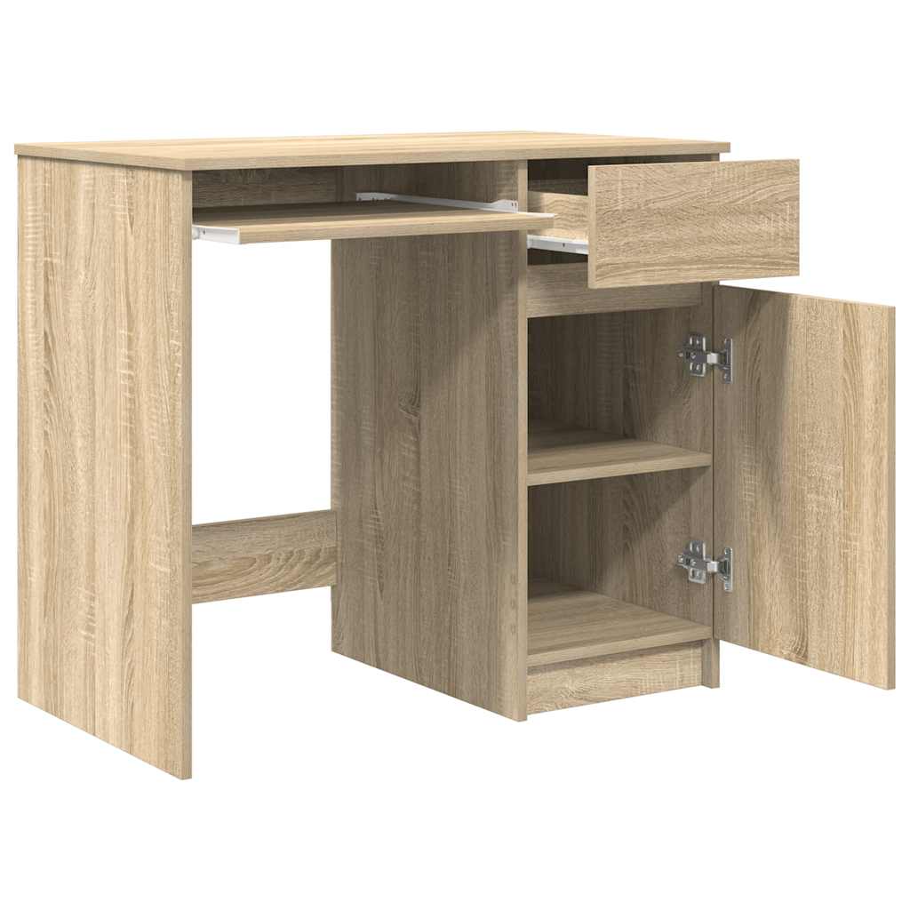 skrivebord 86x49x76 cm konstrueret træ sonoma-eg