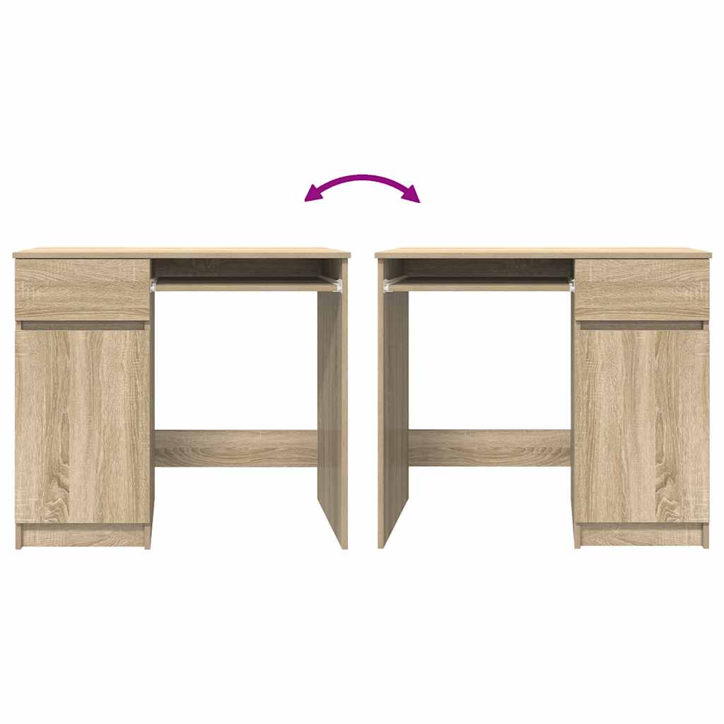 skrivebord 86x49x76 cm konstrueret træ sonoma-eg