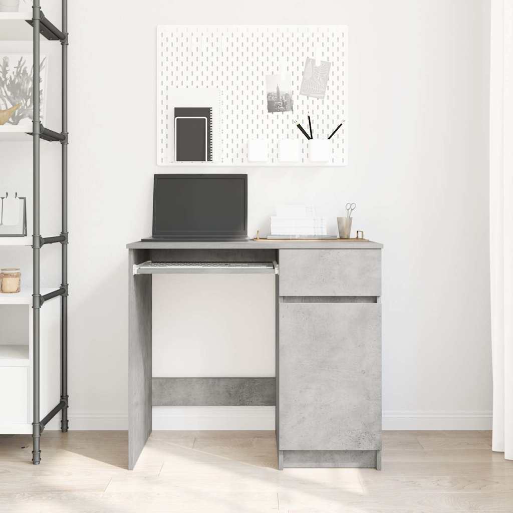 skrivebord 86x49x76 cm konstrueret træ betongrå