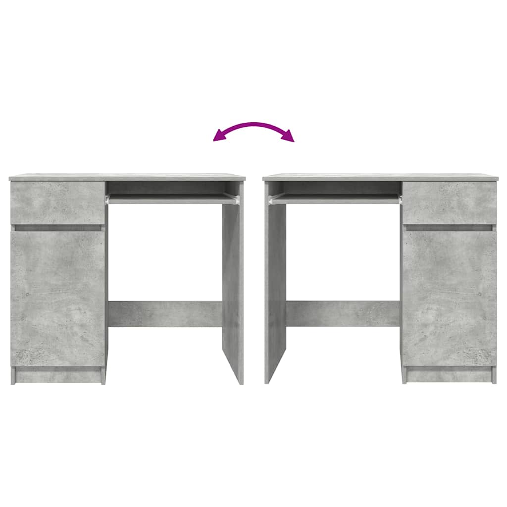 skrivebord 86x49x76 cm konstrueret træ betongrå