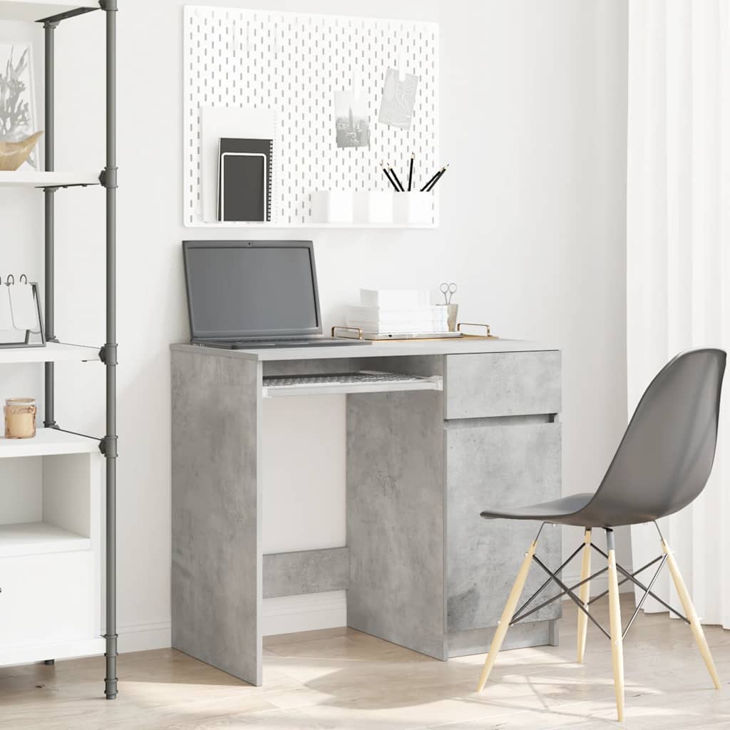 skrivebord 86x49x76 cm konstrueret træ betongrå