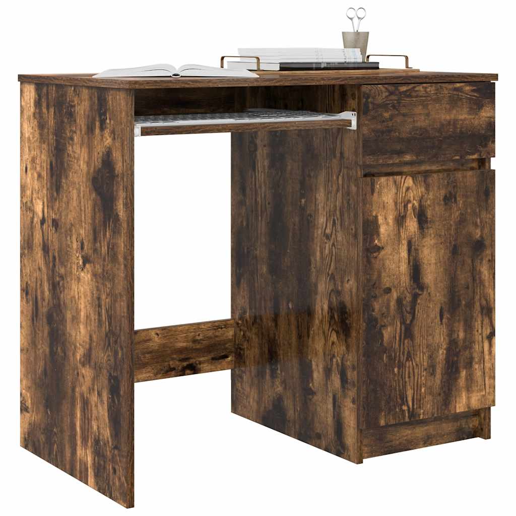 skrivebord 86x49x76 cm konstrueret træ røget egetræsfarve