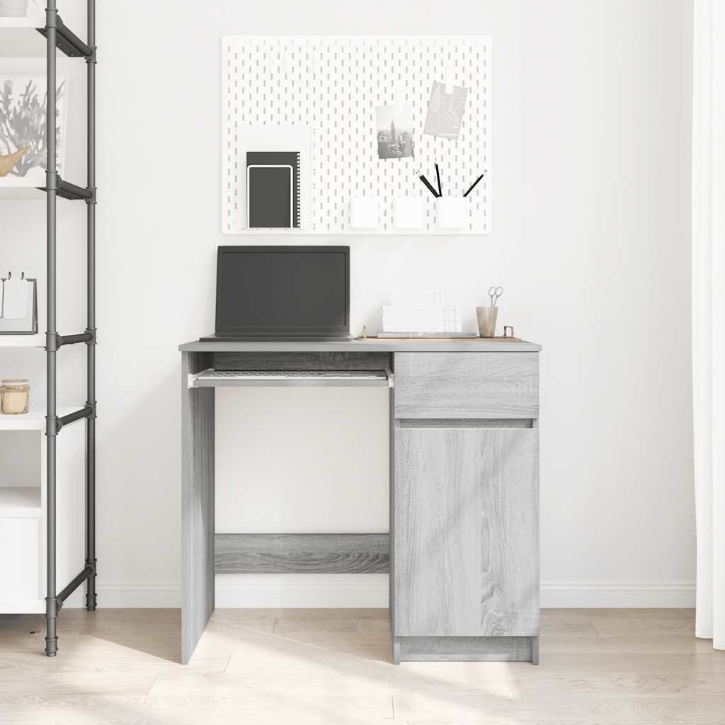 skrivebord 86x49x76 cm konstrueret træ grå sonoma-eg