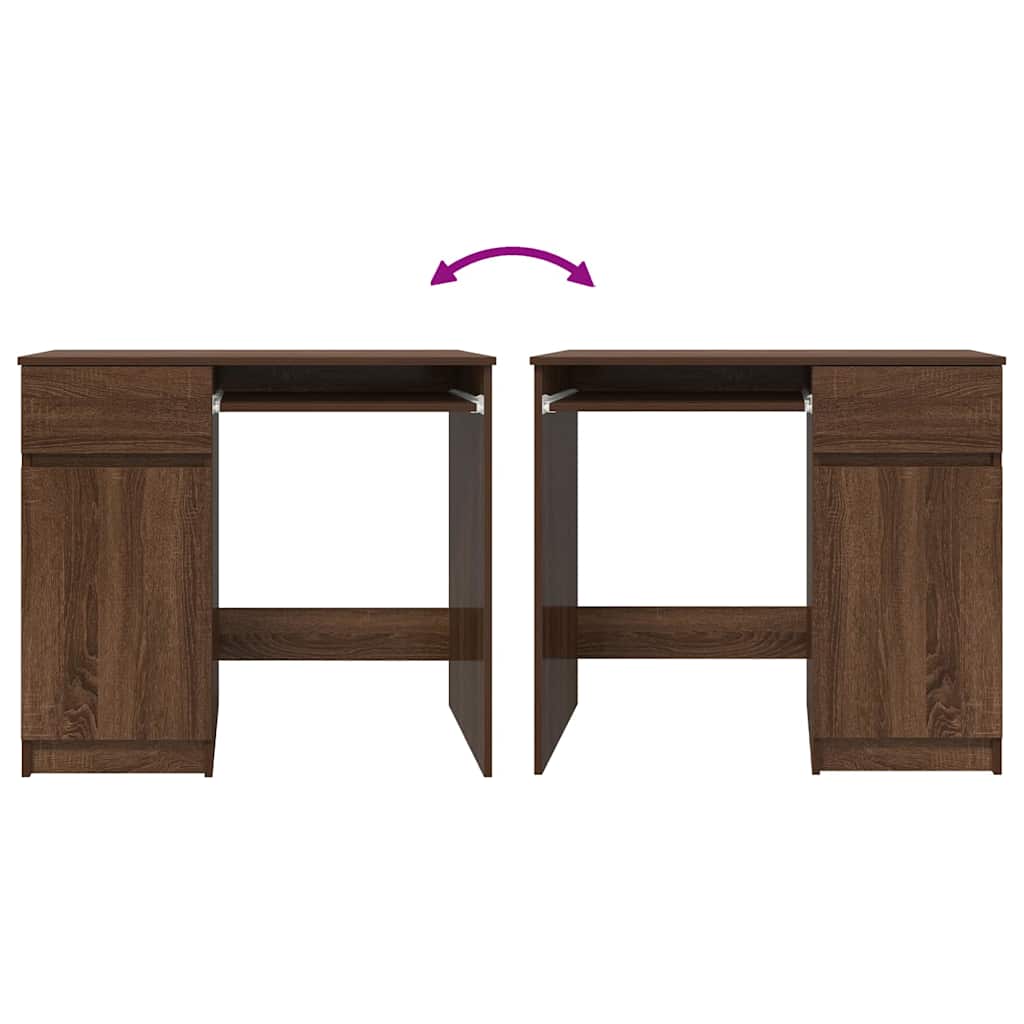 skrivebord 86x49x76 cm konstrueret træ brun egetræsfarve