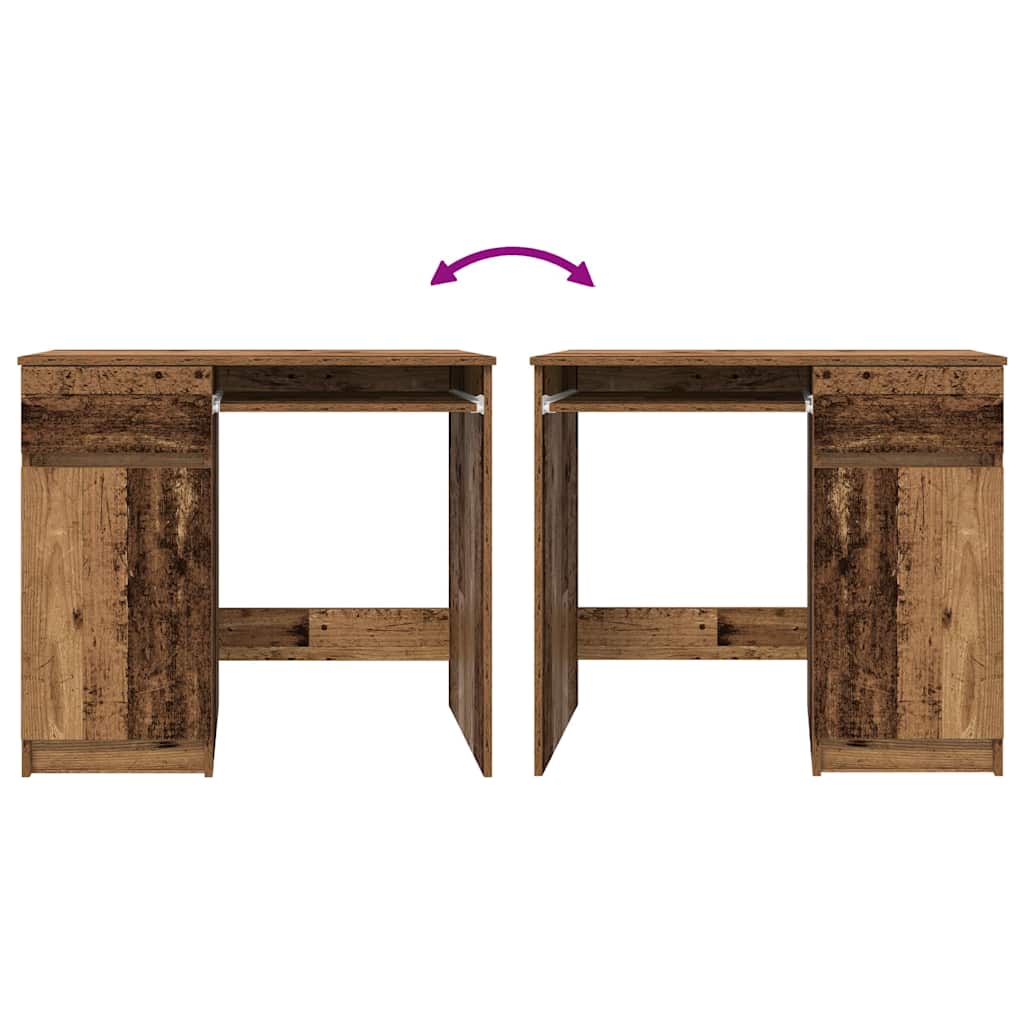skrivebord 86x49x76 cm konstrueret træ gammelt trælook