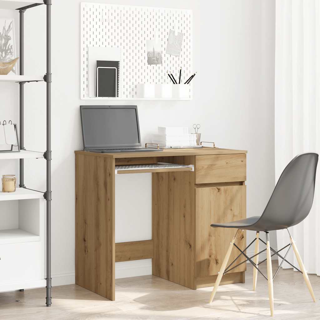 skrivebord 86x49x76 cm konstrueret træ kunsteg